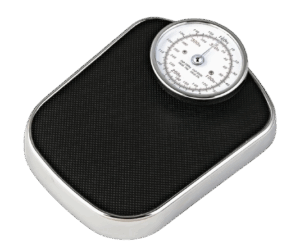 Mechanical adult weighing scale.
