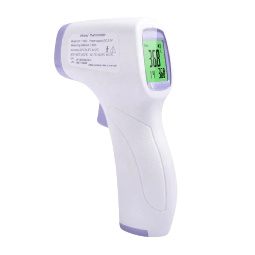 Thermogun thermometer in Kenya.