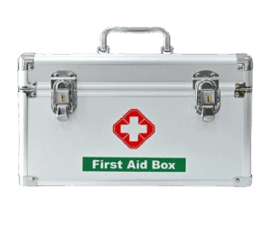 Medical First aid box in Kenya.