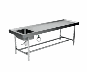 Mortuary postmortem trolley .